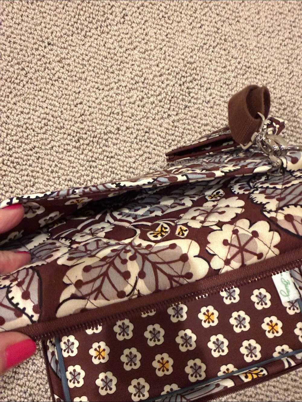 Vera Bradley hard crossover mini computer case with matching small wallet